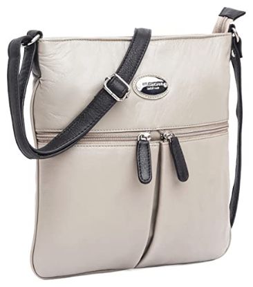 Picture of WILDHORN Stylish Cross-Body Leather Bag For Girls & Women I Leather Sling Bag I Handcrafted I Ultra Strong Stitching I- Ideal for Travelling, Parties, Weddings & Gifts (Ivory)