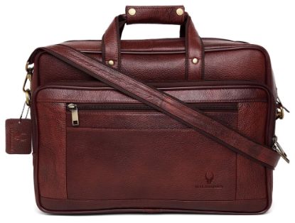 Picture of WildHorn® Classic Leather 16 inch Laptop Messenger Bag for Men I Office Bags I Travel Bags I Carry Handles with Adjustable Strap I DIMENSION: L- 16 inch H-12 inch W- 4 inch