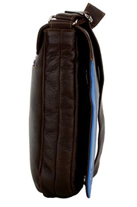 Picture of K London Artificial Leather Handmade Men Women Unisex Crossover Shoulder Messenger Bag Office Bag College Bag (Dark Brown,Blue) (1304_Dark Brown)