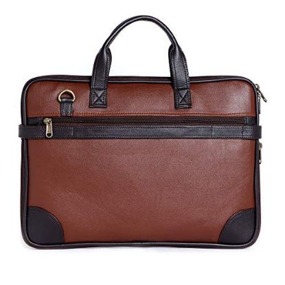 Picture of Bagneeds Vegan Leather Office Messenger Bag Slim & Styles (Tan)
