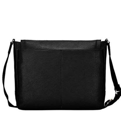 Picture of eske Adelmo Men's Leather Office Laptop Bag with Shoulder Strap and Double Handle for 15 Inch Laptop (Bahamas Black)