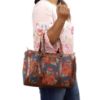 Picture of THE CLOWNFISH Lorna Tapestry Fabric & Faux Leather Handbag Sling Bag for Women Office Bag Ladies Shoulder Bag Tote For Women College Girls (Navy Blue)