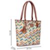 Picture of THE CLOWNFISH Aviva Printed Handicraft Fabric Handbag for Women Office Bag Ladies Shoulder Bag Tote for Women College Girls (Multicolour-Rainbow)