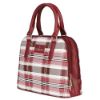 Picture of The Clownfish Andrea Handbag for Women Office Bag Ladies Shoulder Bag Tote For Women College Girls-Checks Design (Maroon)