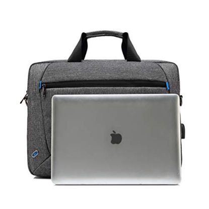 Picture of CoolBELL Laptop Bag For 17.3 inch Laptops Computer Notebook Bag USB external charging port Shoulder Messenger Business Bag (Grey)