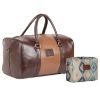 Picture of The Clownfish Combo of Ambiance Series 18 Inch/20 litres Brown Duffle Bag & The Clownfish Isla Printed Handicraft Fabric Crossbody Sling Bag for Women(Pearl with Patola Design)