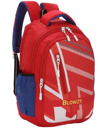 Picture of Blowzy School Backpack/School Bag for Boys & Girls 25 Ltrs Water Resistant with 1 Year Warranty (Red)
