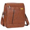 Picture of Blowzy Stylish PU Leather Sling Cross Body Travel Office Business Messenger One Side Shoulder Bag for Men Women Tan