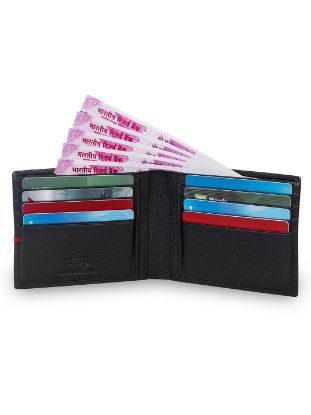 Picture of MaiSoli RFID Protected Men Bifold Wallet with Slip Card - Black/Red