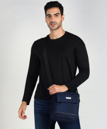 Picture of Zipline Sling CrossBody Travel Office Business Messenger One Side Shoulder Bag For Men & Women..(1-Blue Bag)