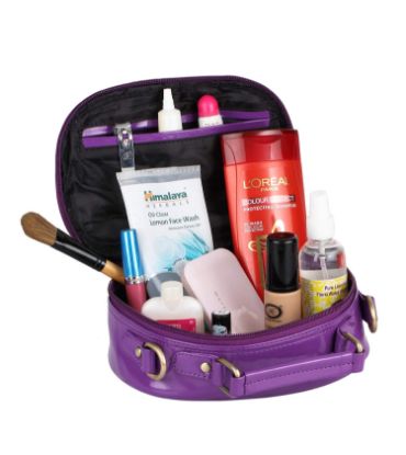 Picture of K London Makeup Organizer/Toiletry Bag/Travel Kit Purple(1904_PRPL)