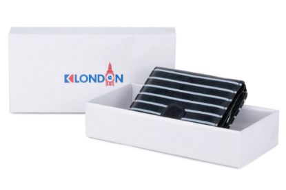 Picture of K London Black and Cream Striped 8 Card Women's Wallet (DEV_01_BLK)