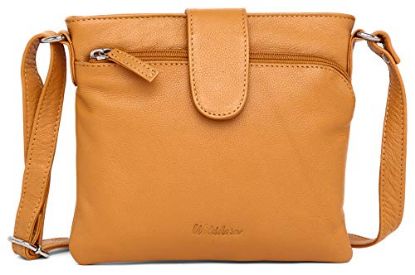Picture of WILDHORN ® Women's Leather Sling Bag with Adjustable Strap, Yellow