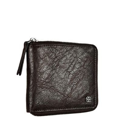 Picture of eske Aiden Genuine Leather Mens Zip Around Wallet - Textured Pattern - 3 Card Holders