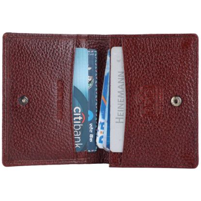 Picture of HAMMONDS FLYCATCHER Genuine Leather Card Holder for Men and Women, Brown | RFID Protected Leather Card Holder Wallet for Men| Card Wallet Upto 8 Credit Cards/Debit Cards- Slim Bi-Fold Card Holder