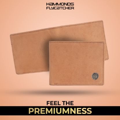 Picture of HAMMONDS FLYCATCHER Genuine Hunter/Vintage Leather Wallets for Men | Purse for Men/Money Bag - Gift for Him, Khaki