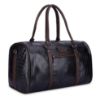 Picture of The Clownfish Expedition Series 29 litres Faux Leather Crocodile Finish Unisex Travel Duffle Bag Weekender Bag (Black)