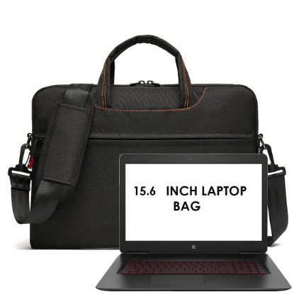 Picture of CoolBELL Water Resistant Nylon Unisex Slim 17.3 inch Laptop Messenger Bag Briefcase Handbag (Black)