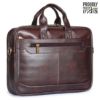 Picture of The Clownfish Faux Leather 10 Litre Laptop Briefcase for 15.6 inches Laptops (Dark Brown)