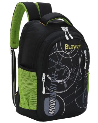 Picture of Blowzy Polyester School Backpack/School Bag for Boys and Girls 25 Ltrs Water Resistant with 1 Year Warranty (Black)