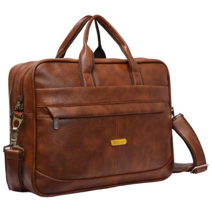 Picture of Blowzy Laptop Bag15.6 inch Notebook Messenger Sleeve for MacBook Computer Handbag Shoulder Bag Travel Briefcase (Tan)