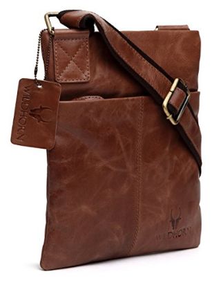 Picture of WildHorn Urban Edge Tan Genuine Leather Cross Body Messenger Bag