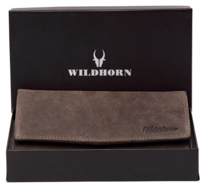 Picture of WildHorn Mia RFID PROTECTED Genuine Leather Wallet for Women stylish|Purse for Women/Girls (BROWN HUNTER)