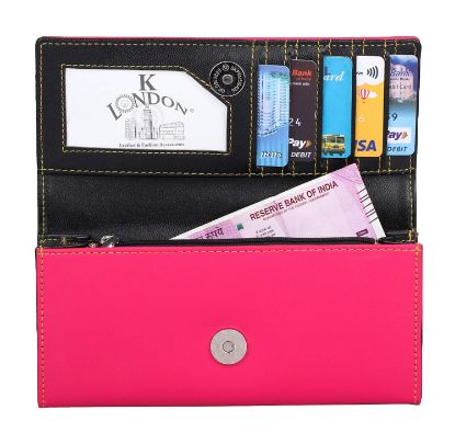 Picture of K London Pink and Black Women's Wallet - 1515_pinkblack