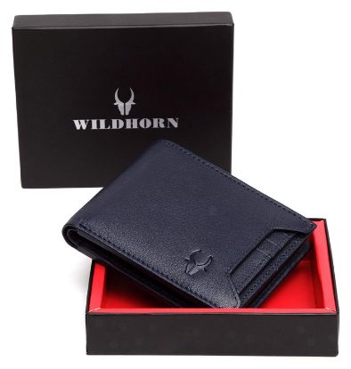 Picture of WildHorn® Oliver Blue Leather Wallet for Mens