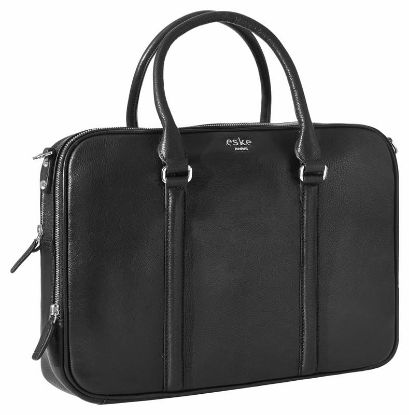 Picture of eské Charlie - Genuine Leather - 16 Inch Laptop Bag - Water Resistant - Spacious Compartment - Adjustable Strap - Travel - Briefcase - Messenger Bag - Macbook & Windows Laptop Case - For Women & Men