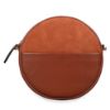 Picture of MAI SOLI Luca Genuine Leather Crossbody Round Sling Bag for Girls and Women with Zip closure & Adjustable Straps - Tan