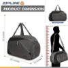 Picture of Zipline Gym Polyester Waterproof 40L Large Sports Travel Duffel Bag with Multiple Compartment for Men Women (Grey)