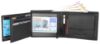 Picture of NAPA HIDE Black Leather Wallet for Men I 2 Secret Compartments I 6 Credit/Debit Card Slots I 2 Currency Compartments I 3 Transparent ID Windows I 1 Coin & Zip Pocket