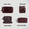 Picture of HAMMONDS FLYCATCHER Genuine Leather Toiletry Bag for Men and Women - Travel Organizer with Multiple Compartments, New Brown Kit Bag for Shaving, Toiletries, and Grooming - Shaving Kit Bag for Men