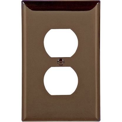 Picture of Eaton Crouse-Hinds Wallplate 1G Duplex Polymid Br Part# - Pj8B