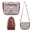 Picture of THE CLOWNFISH Garnet Series Tapestry Fabric Crossbody Sling Bag for Women Ladies Single Shoulder Bag Shoulder Belt (Pink -Floral)