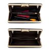 Picture of The Clownfish Estella Collection Faux Leather Womens Party Clutch Ladies Wallet Evening Bag with Chain Strap (Black)