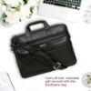Picture of Zipline Office Synthetic Leather laptop bag for Men women, 15.6" compatible laptop Messenger Bags for Men & Women (1-Black Bag)