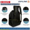 Picture of Zipline Unisex Casual Polyester 36 L BlACK Backpack School Bag Women Men Boys Girls College Bag
