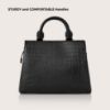 Picture of eske Nova Black Vegan Leather Croco Design Satchel For Women | Spacious Compartment | Ideal for Daily Travel & Casual Use | Durable & Water Resistant | Adjustable Strap |