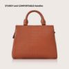 Picture of eske Nova Tan Vegan Leather Croco Design Satchel For Women | Spacious Compartment | Ideal for Daily Travel & Casual Use | Durable & Water Resistant | Adjustable Strap |