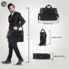 Picture of HAMMONDS FLYCATCHER Laptop Bag for Men - Genuine Leather Office Bag, Napa Black - Fits 14/15.6/16 Inch Laptop/MacBook - Expandable, Water Resistant - Shoulder Bag with Trolley Strap - 1 Year Warranty