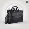 Picture of HAMMONDS FLYCATCHER Laptop Bag for Men - Genuine Leather Office Bag, Black Color - Fits 14/15.6/16 Inch Laptop/MacBook - Expandable, Water Resistant - Shoulder Bag with Trolley Strap - 1 Year Warranty