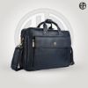 Picture of HAMMONDS FLYCATCHER Laptop Bag for Men - Genuine Leather Office Bag, Royal Blue - Fits 14/15.6/16 Inch Laptop/MacBook - Expandable, Water Resistant - Shoulder Bag with Trolley Strap - 1 Year Warranty