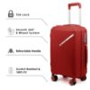 Picture of THE CLOWNFISH Denzel Series Luggage Polypropylene Hard Case Suitcase Eight Wheel Trolley Bag with TSA Lock- Red (Small Size, 56 cm-22 inch)