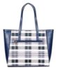 Picture of The Clownfish Agnes Handbag for Women Office Bag Ladies Shoulder Bag Tote For Women College Girls-Checks Design (Blue)