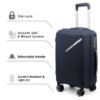 Picture of THE CLOWNFISH Denzel Series Luggage Polypropylene Hard Case Suitcase Eight Wheel Trolley Bag with TSA Lock- Navy Blue (Medium Size, 66 cm-26 inch)
