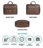 Picture of Blowzy Bags 16 inch Laptop Formal Office Messenger Briefcase Bag with Adjustable Shoulder Cross Body Sling Strap for Men and Women (Unisex) (Brown)