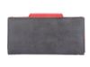Picture of K London Stylish Grey and Red Round Loop Women Wallet Clutch with card slots and Zipper Pocket - 1513_greyred
