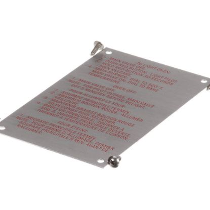 Picture of Blodgett Instruction Plate Part# 20326